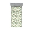 thumbnail image 1 of Leaves Fitted Sheet & Pillow Sham Set, Tropical Eucalyptus Branches Botanical Illustration Repetitive Pattern, Decorative Printed 2 Piece Bedding Decor, Twin, Camel Reseda Green White, by Ambesonne, 1 of 2