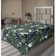 thumbnail image 1 of Leaves Flat Sheet, Exotic Monstera Philodendron and Alocasia Leaf Foliage on Plain Backdrop, Soft Comfortable Top Sheet Decorative Bedding 1 Piece, 6 Sizes, White and Multicolor, by Ambesonne, 1 of 1
