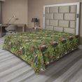 thumbnail image 1 of Leaves Flat Sheet, Vintage Pattern Classic Botanical Blossom Illustration with Assortment of Leaves, Soft Comfortable Top Sheet Decorative Bedding 1 Piece, 6 Sizes, Multicolor, by Ambesonne, 1 of 1