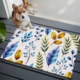 thumbnail image 1 of Leaves Front Door Rugs 2x3 ft Spring Blue Yellow Green Leaf Grey Background Small Rug for Entryway Non Slip Washable Bathroom Door Mat Absorbent Floor Mat for Indoor Entrance, 1 of 9