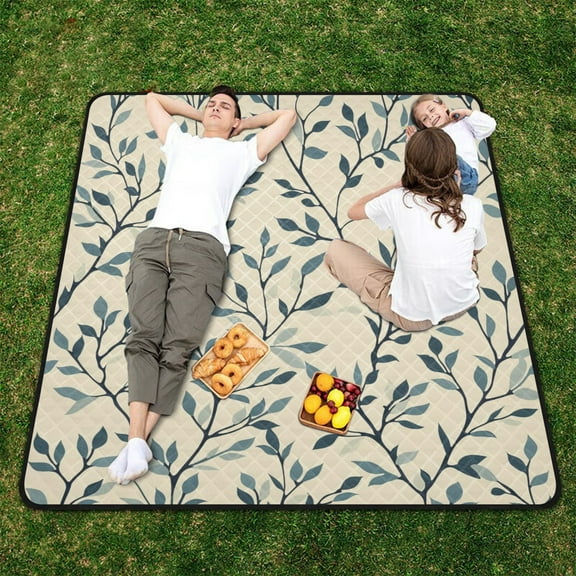 Leaves Full Beach Blanket Outdoor Picnic Blanket 78"x 78" Waterproof Foldable for Beach Camping Travel Hiking Grass Lawn Park
