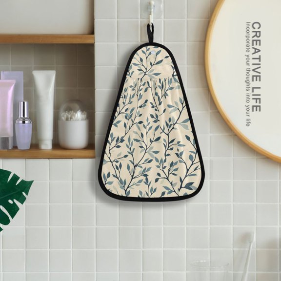 Leaves Full Hanging Towel Kitchen Hand Towel Bathroom Absorbent Towel Machine Washable Quick Dry Dishcloths