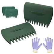Leaves Grabber with A Pairs Gloves, Handheld Hazelnut Leaf Scoop, Fast Lawn Remove Fallen Collection Garden and Yard Leaf Scoops Hand Rakes Used to Pick Up Leaves, Grass Clippings, Trash