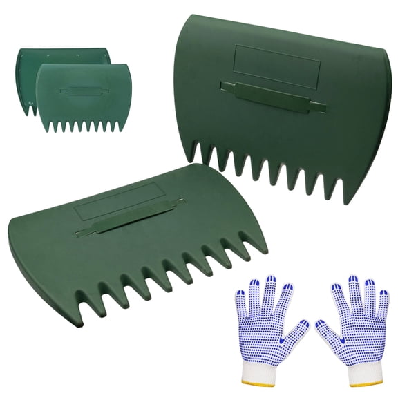Leaves Grabber with A Pairs Gloves, Handheld Hazelnut Leaf Scoop, Fast Lawn Remove Fallen Collection Garden and Yard Leaf Scoops Hand Rakes Used to Pick Up Leaves, Grass Clippings, Trash