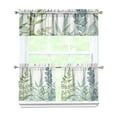 thumbnail image 1 of Leaves Of Green Plants 3-Piece Kitchen Curtains Set Kitchen Curtains Sets with Valance for Windows Rod Pocket Machine Washable Kitchen Decor(54"x18"+2x27.5"x24"), 1 of 6
