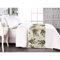 thumbnail image 1 of Leaves Greenery Bed Runner, Realistic Look Leaf Pattern With Minimalist Branch Jungle Boho, Decorative Accent Bedding Scarf for Hotels Homes & Guest Rooms, King, Eggshell Hunter Green, by Ambesonne, 1 of 3