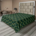 thumbnail image 1 of Ambesonne Leaves Greenery Flat Bedding Sheet Soft Top Sheet, Tropical Atmosphere, Queen, Fern Green and Jade Green, 1 of 1