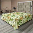 thumbnail image 1 of Ambesonne Leaves Greenery Flat Bedding Sheet Soft Top Sheet, Wild Poppy Rose Art, Queen, Olive Green and Peach, 1 of 1