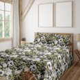 thumbnail image 1 of Ambesonne Leaves Greenery Fitted & Flat Sheet with Shams 4 Pcs Set, Spring Vibes Leafy, Queen, Apple Green Off White, 1 of 5
