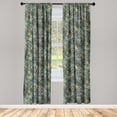 thumbnail image 1 of Leaves Greenery Window Curtains, Simple Design Modern Leafy Pattern with Neutral Colors Boho, Lightweight Decor 2-Panel Set with Rod Pocket, Pair of - 28"x84", Seafoam Almond Green Teal, by Ambesonne, 1 of 3