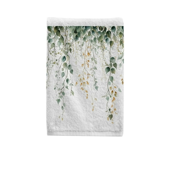 Leaves Hand Towels for Bathroom Cotton Face Towel Decorative 15.5x29.5 inch