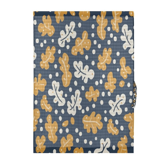 Leaves Icons Pattern Door Curtain 25x40in Privacy Mesh with UV Protection Tie Back Rod Pockets