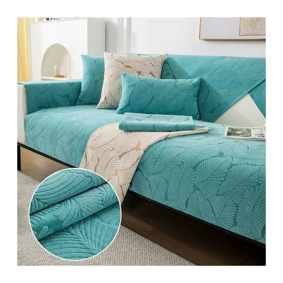Leaves Jacquard Sofa Cushion Towel Chenille Non-slip Kids Pet Cat Sectional Sofa Cover Couch Seat Mat for Living Room Home Decor