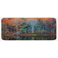 thumbnail image 1 of Leaves Kitchen Mat, Forest with Tree Reflections over the Lake Rural Forest Scenic Nature Concept, Plush Decorative Kitchen Mat with Non Slip Backing, 47" X 19", Brown and Red, by Ambesonne, 1 of 1