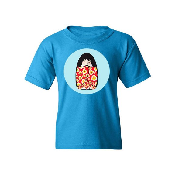 Leaves Kokeshi Doll T-Shirt Juniors -Image by Shutterstock,  x-Large