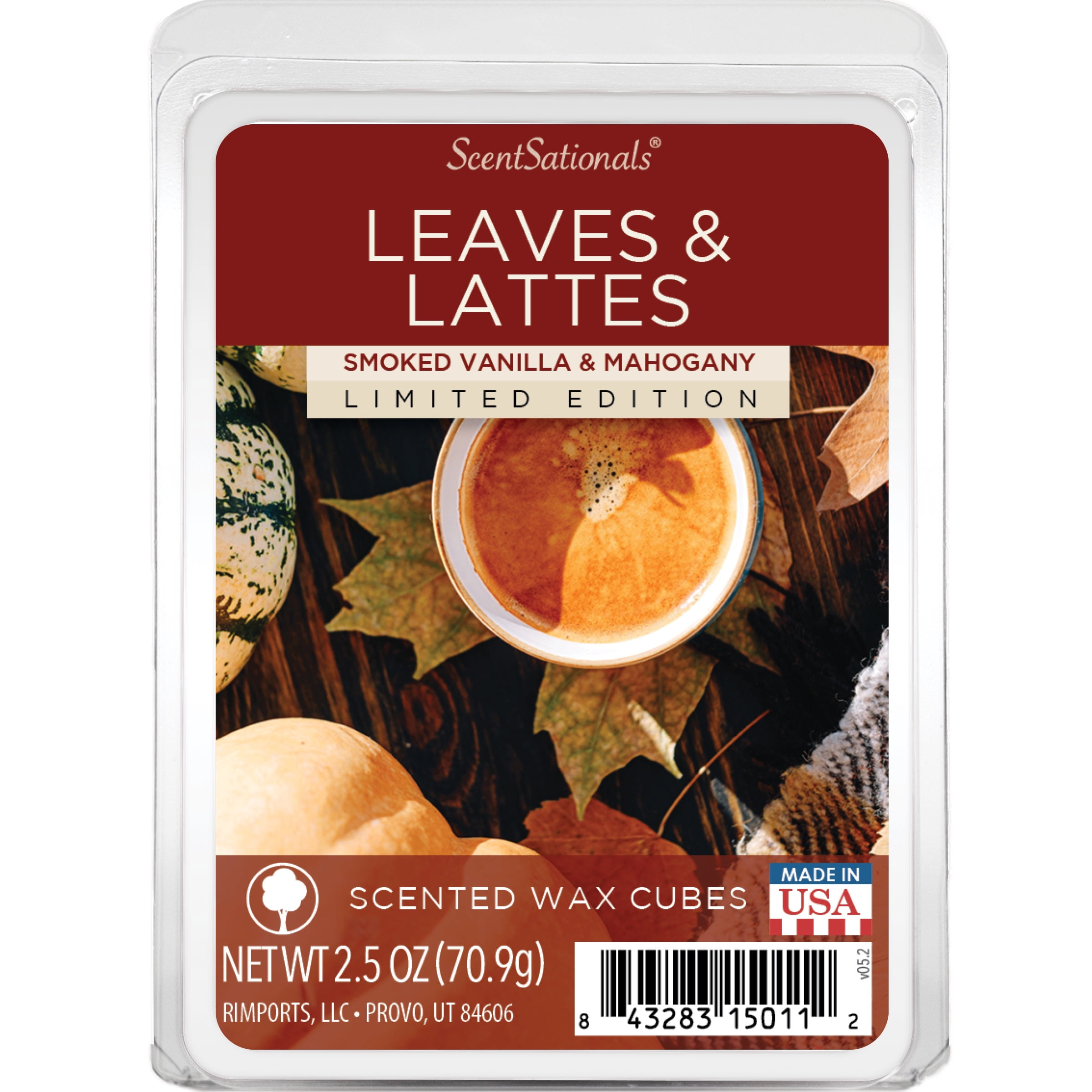 Leaves & Lattes Scented Wax Melts, Scentsationals, 2.5 oz (1-Pack)