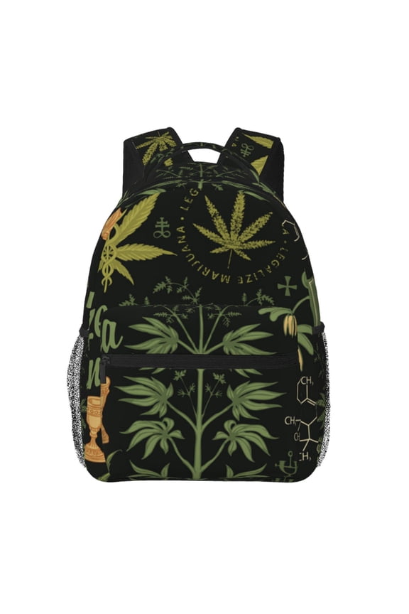 Leaves Legalize Retro Laptop Backpack Travel Rucksack for Teens Adults, Fits 15-inch Notebook