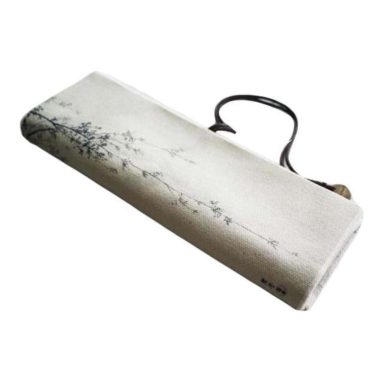 Leaves Linen Pen Case Roll up Pencil Case Cosmetic Pencil Pouch Art Purse Bag