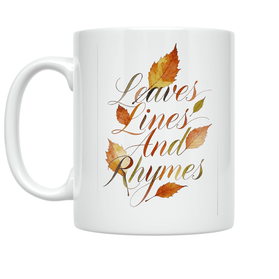 Leaves Lines And Rhymes Nature Poetry - Nature Enthusiast - 11 oz Ceramic Coffee Mug