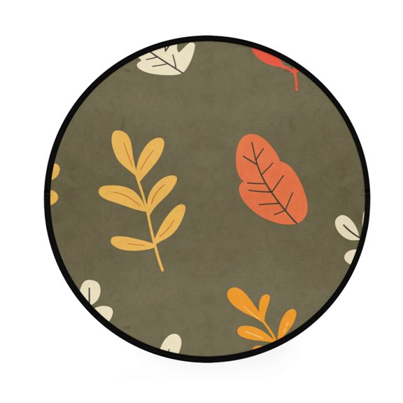 Leaves Memory Foam Bath Mat 36" Absorbent Rug with Non Slip Base and 4 Bonus Pads