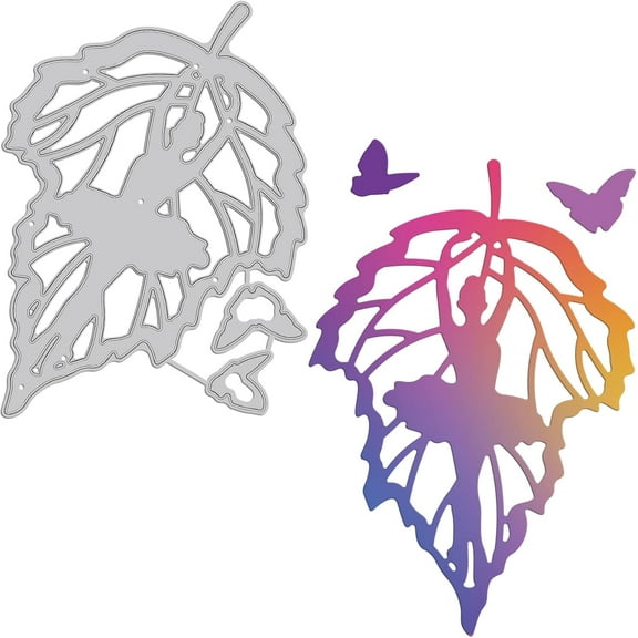 Leaves Metal Cutting Dies Ballet Butterfly Die Cuts for DIY Scrapbooking Easter Birthday Mother's Day Valentine's Day Cards Making Album Envelope DecorationMatte Platinum Platinum Color