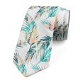 thumbnail image 1 of Leaves Necktie, Double Exposure Tropical, Dress Tie, 3.7", White and Multicolor, by Ambesonne, 1 of 3