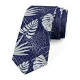 thumbnail image 1 of Leaves Necktie, Hawaiian Tropical Monstera, Dress Tie, 3.7", Violet Blue Coconut, by Ambesonne, 1 of 3