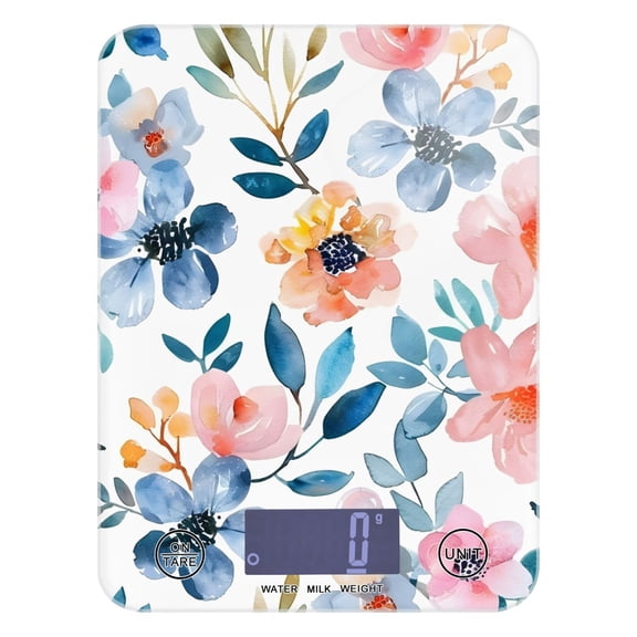 Leaves Or Flowers Food Scale Digital Kitchen Scale Waterproof Tempered Glass Tare Function 11 lb for Baking Cooking Meal Prep