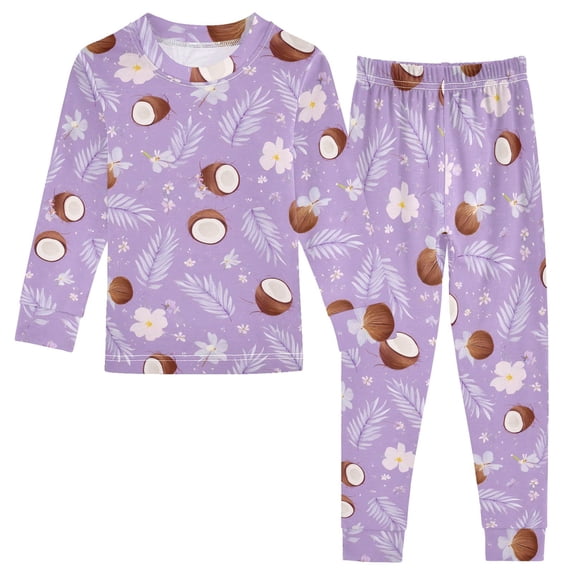 Leaves Palm Leaves Pattern Cotton Pajamas 2 Piece Set Sleepwear Soft and Comfortable Homewear Nightwear
