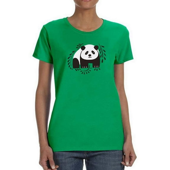 Leaves Panda T-Shirt Women -Image by Shutterstock, Female Small