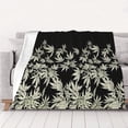 thumbnail image 1 of Leaves Pattern Throws Blanket Fleece Soft Cozy Warm Plush for Travel Chair Bedroom Living Room Sofa 60"x50", 1 of 7