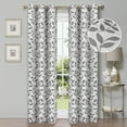 thumbnail image 1 of Leaves Patterned Blackout Curtain Panels, 42" x 108", Grey by Blue Nile Mills, 1 of 7