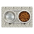 thumbnail image 1 of Leaves Pet Mat for Food and Water, Earth Tones Inspired Abstract Leafage Growth Mother Nature Foliage Design, Non-Slip Rubber Mat for Dogs and Cats, 18" X 12", by Ambesonne, 1 of 2