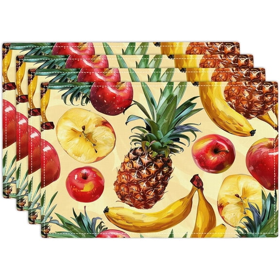 Leaves Placemats Set of 4 Eucalyptus Seasonal Watercolor Plants Table Mats Washable Place Mats for Home Party Indoor Kitchen Dining Table Decoration 12x18 Inch