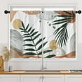 thumbnail image 1 of Leaves Plants Boho Kitchen Curtains, Bohemian Mid Century Short Window Curtains Set of 2, Window Treatment Tier Curtains for Kitchen Over Sink Dining Room Decor (26x36 Inch), 1 of 6