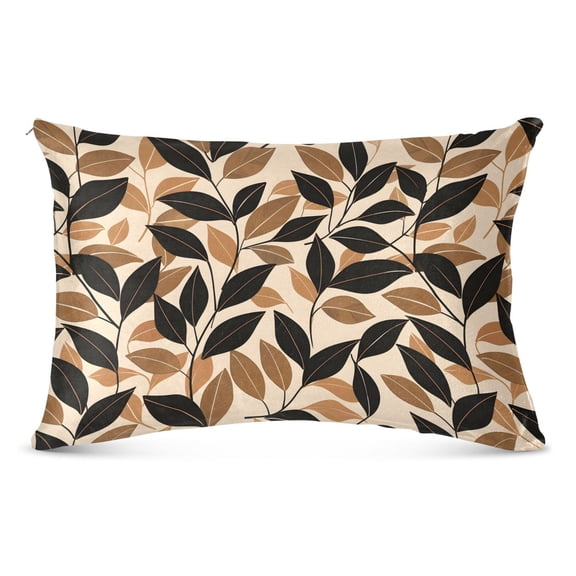 Leaves Plush Pillow Cases Queen Size Ultra Soft Warm Pillowcases with Zipper 20"x30"