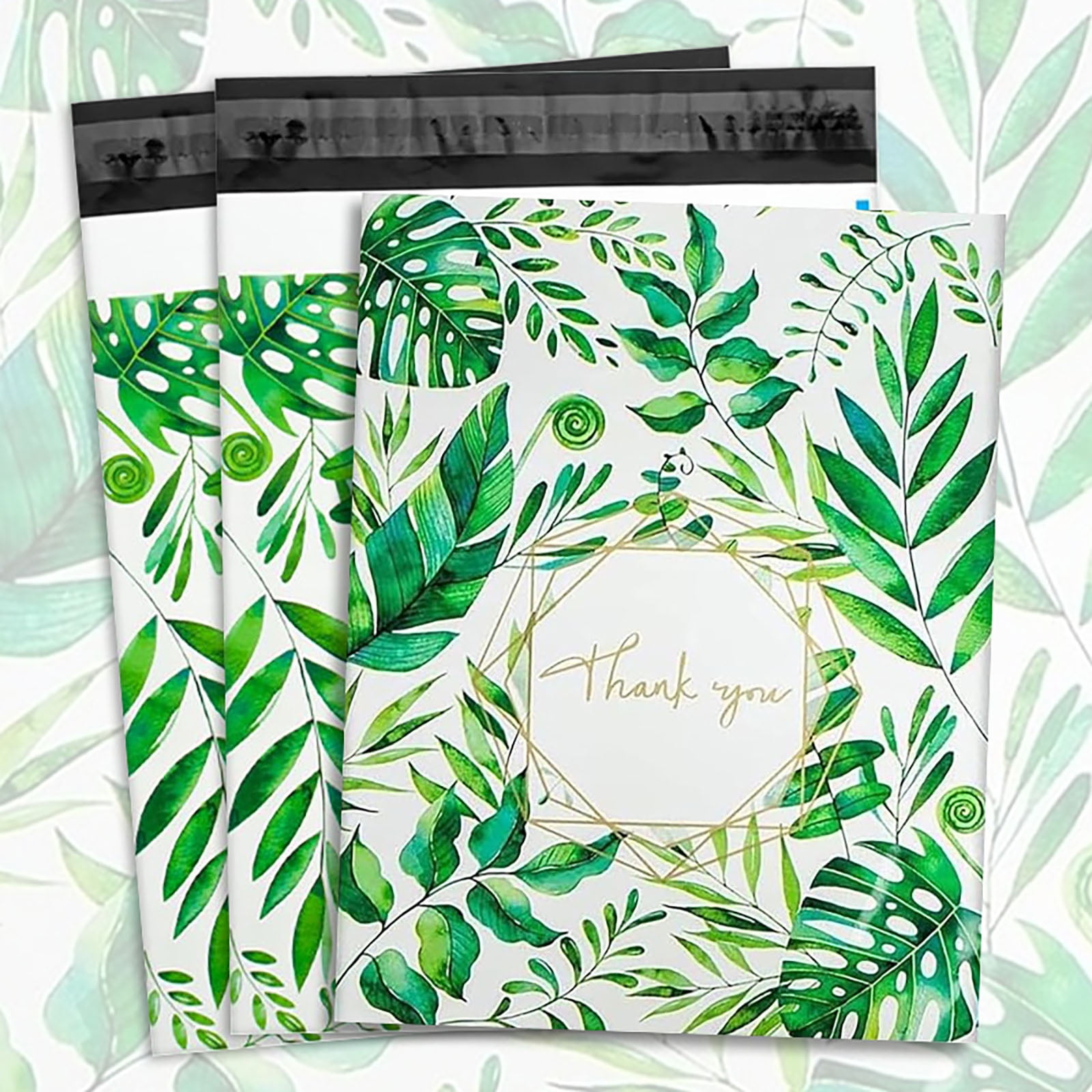 Leaves Poly Mailers 10x13 Inch 100Pcs, Self-Seal Mailing Envelopes for Clothing & Small Business, Strong Adhesive Shipping Bags