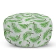thumbnail image 1 of Leaves Pouf Cover with Zipper, Falling Pine Tree Branches with Spiky Leaves Botanical Concept, Soft Decorative Fabric Unstuffed Case, 30" W X 17.3" L, Lime Green Fern Green, by Ambesonne, 1 of 3