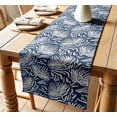 thumbnail image 1 of Leaves Print Cotton Table Runner by Vargottam 14 Inch Wide Premium Twill Fabric Decorative Table Linen for Kitchen, Dining, Coffee & Console Tables Multiple Lengths Available, 1 of 6