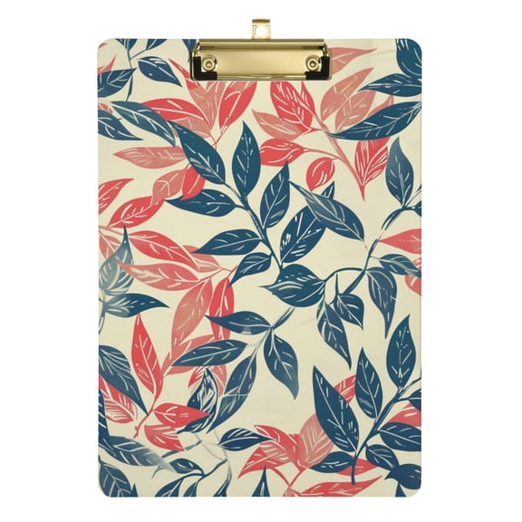 Leaves Red Blue Acrylic Clipboards 12 x 9 Inch A4 Size with Low Profile Clip Hanging Clipboard for Classroom School Office
