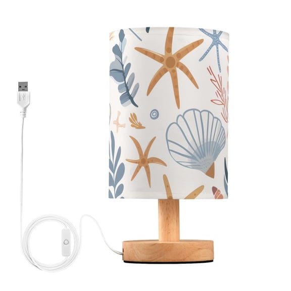 Leaves Seastars Shells Table Lamp with USB Port LED Warm Light Lamp Night Light Home Decor