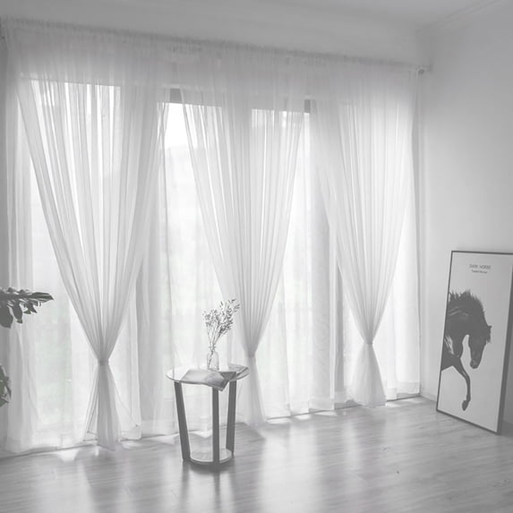 Leaves Sheer Curtain Panel 200X100Cm, Tulle Window Voile Drape for Living Room, Modern Light Filtering Single Curtain for Home Decor