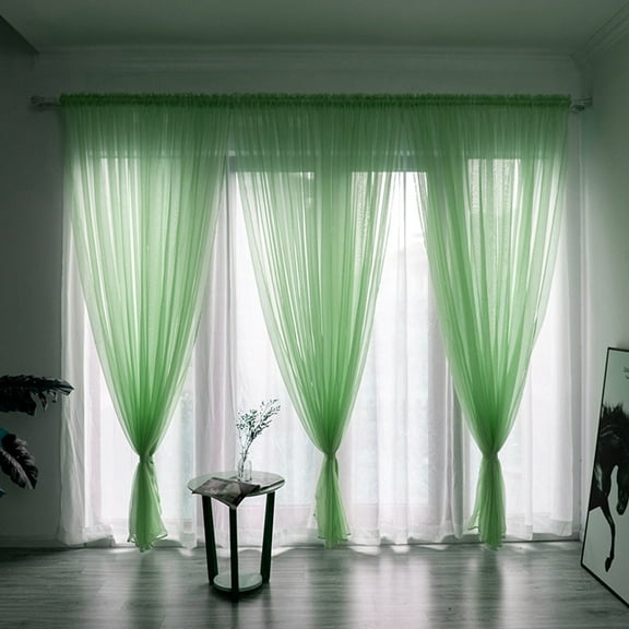 Leaves Sheer Curtain Tulle Window Treatment Voile Drape Valance 1 Panel Fabric Curtain For Windows