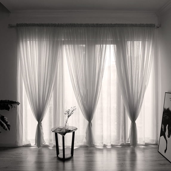 Leaves Sheer Curtain Tulle Window Treatment Voile Drape Valance 1 Panel Fabric Polyester Curtains,U,Polyester