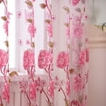 thumbnail image 1 of Leaves Sheer Curtain Tulle Window Voile Drape Valance 1 Panel Fabric,Drapes for Bathroom & Bedroom & Living Room Curtains(100x200cm,Pink), 1 of 4