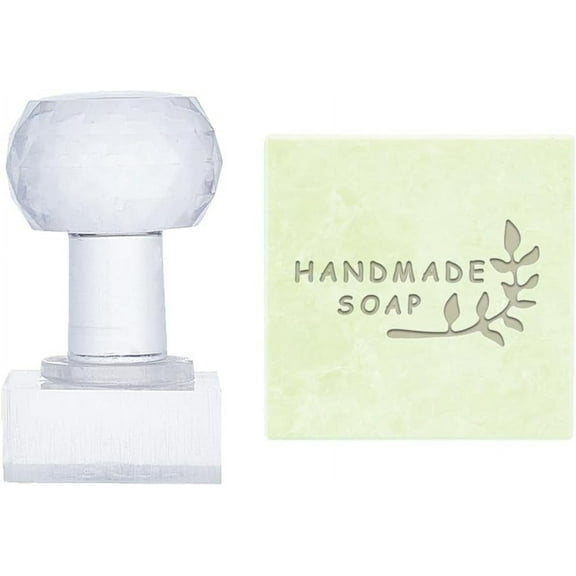 Leaves Soap Stamps Soap Embossing Stamp with Handle Soap Chapter Imprint Stamp with Handle Personalized Acrylic Stamp for DIY Soap Clay Pottery Arts Crafts Making Projects DIY