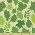 thumbnail image 1 of Ambesonne Leaves Fabric by the Yard Upholstery, Botanical Herbs Plants Art, 1 Yard, Lime Green Apple Green, 1 of 5