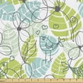 thumbnail image 1 of Leaves Sofa Upholstery Fabric by the Yard, Doodle Birds and Flowers with Foliage Hearts Ornamental Print, Decorative Fabric for DIY and Home Accents, Charcoal Grey Pale Green by Ambesonne, 1 of 5