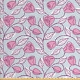 thumbnail image 1 of Ambesonne Leaves Fabric by the Yard Upholstery, Pastel Sketch Leaves Motif, 5 Yards, Pale Blue Pale Pink, 1 of 4