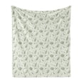 thumbnail image 1 of Leaves Soft Flannel Fleece Blanket, Floral Vintage Ornamental Flourishing Nature Illustration Retro Swirls Antique, Cozy Plush for Indoor and Outdoor Use, 60" x 80", Cream Sage Green, by Ambesonne, 1 of 5